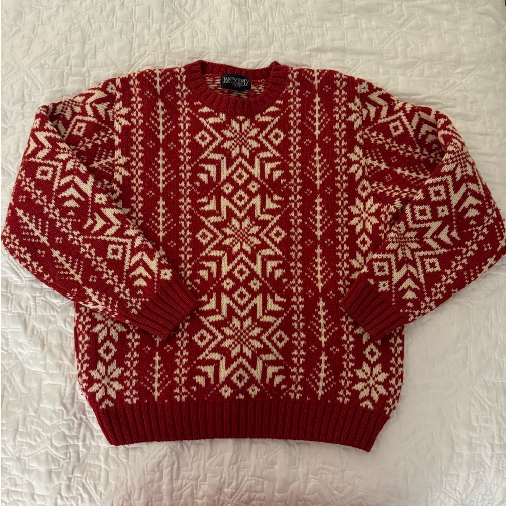 Vintage Lands End wool holiday sweater